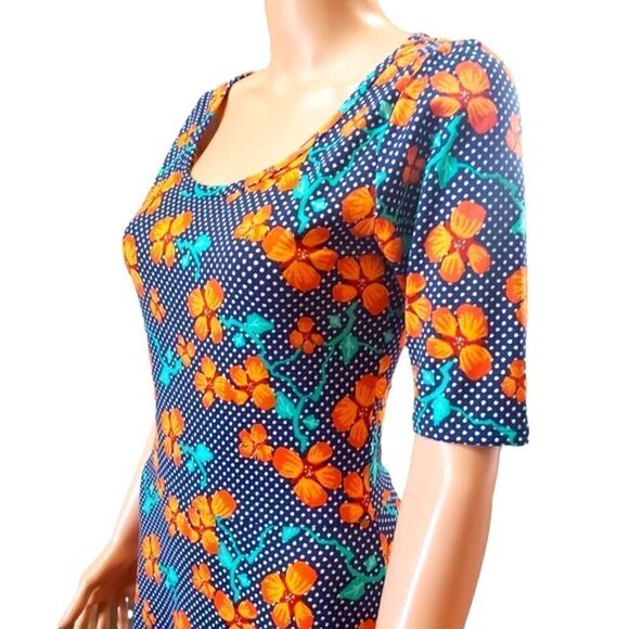 LuLaRoe Macy Polka & Floral Maxi Dress SMALL - Picture 5 of 15